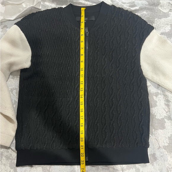 Tibi Wool cableknit wool blend bomber sweater jacket - Picture 8 of 8